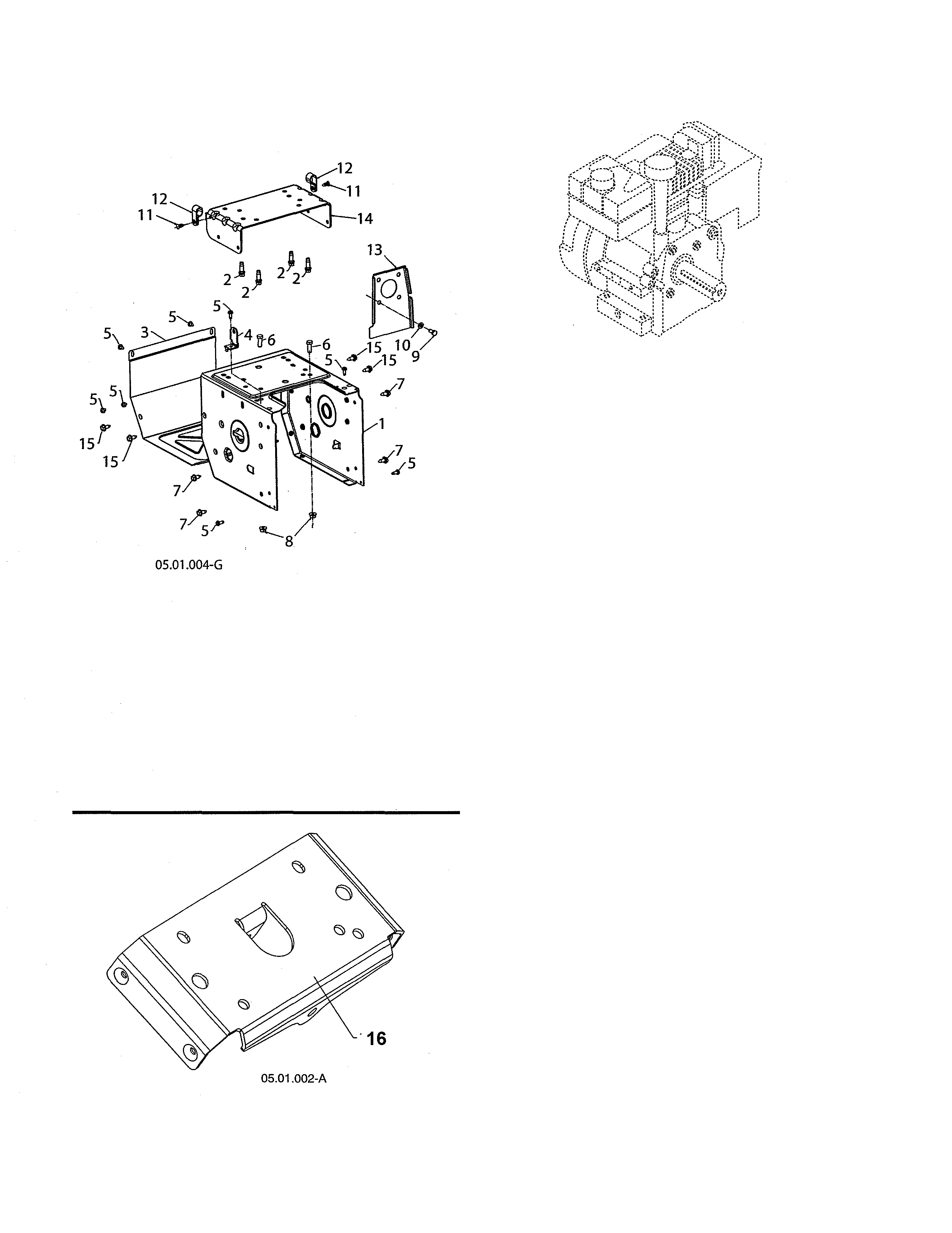 Engine/frame/mounting plate