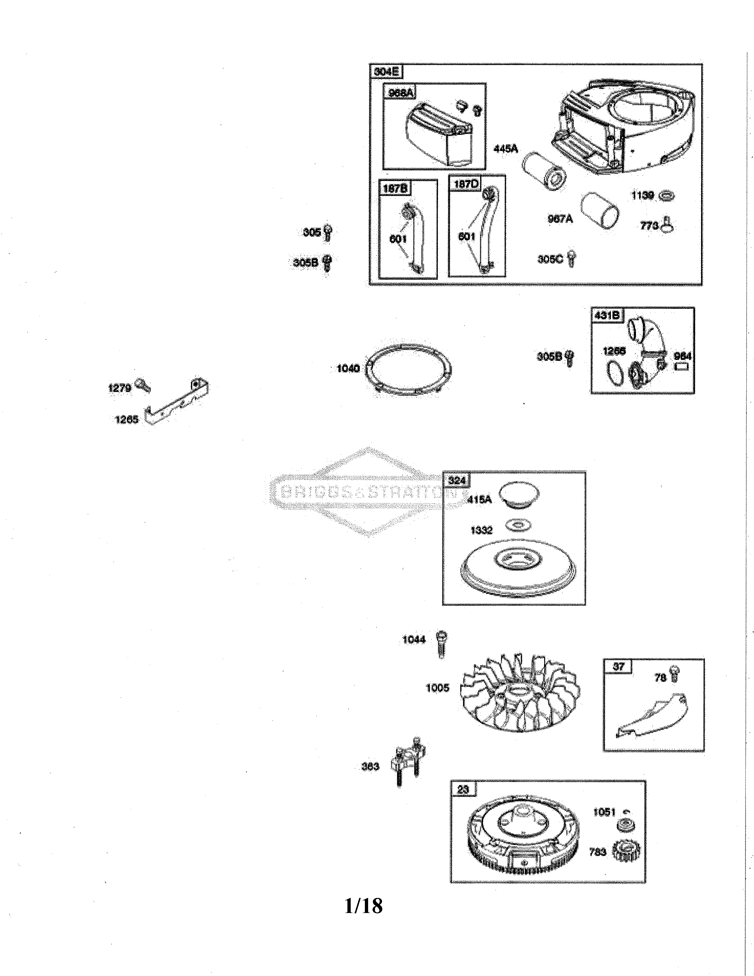 Air cleaner/flywheel