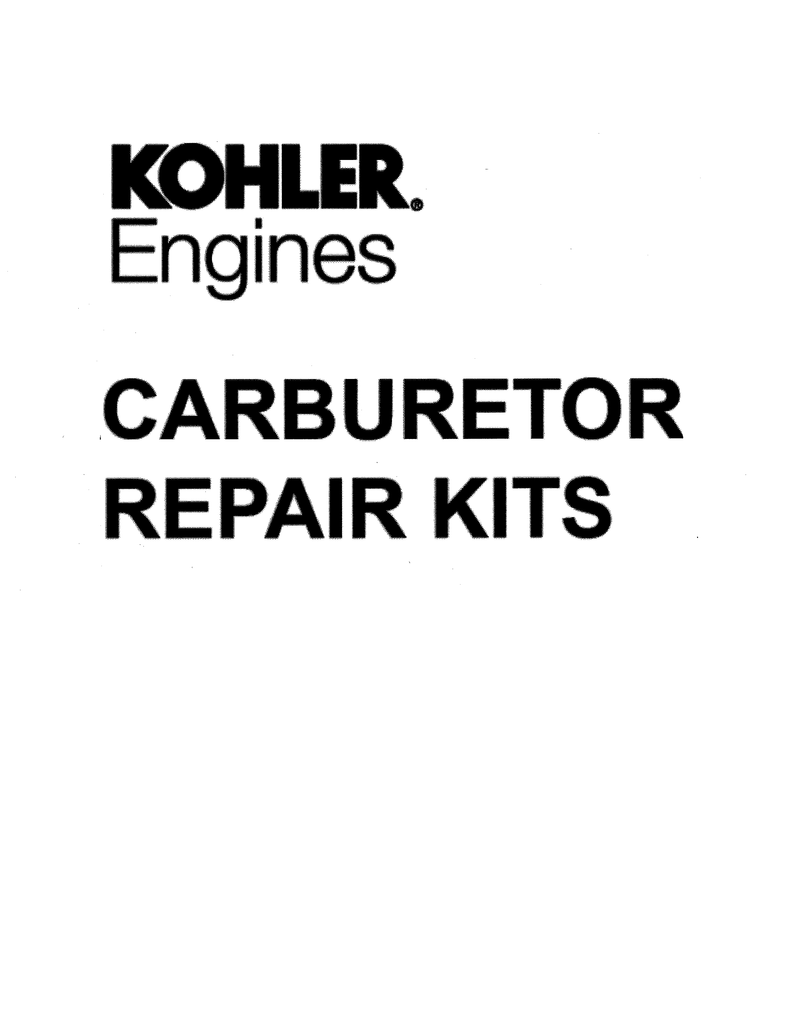 CARBURETOR REPAIR KITS