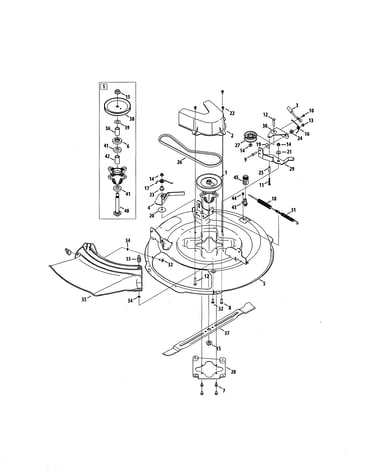 Mower deck/spindle pulley