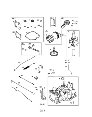 Cylinder/crankshaft/gasket set