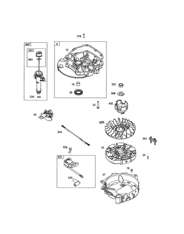 Sump/armature-magneto/flywheel