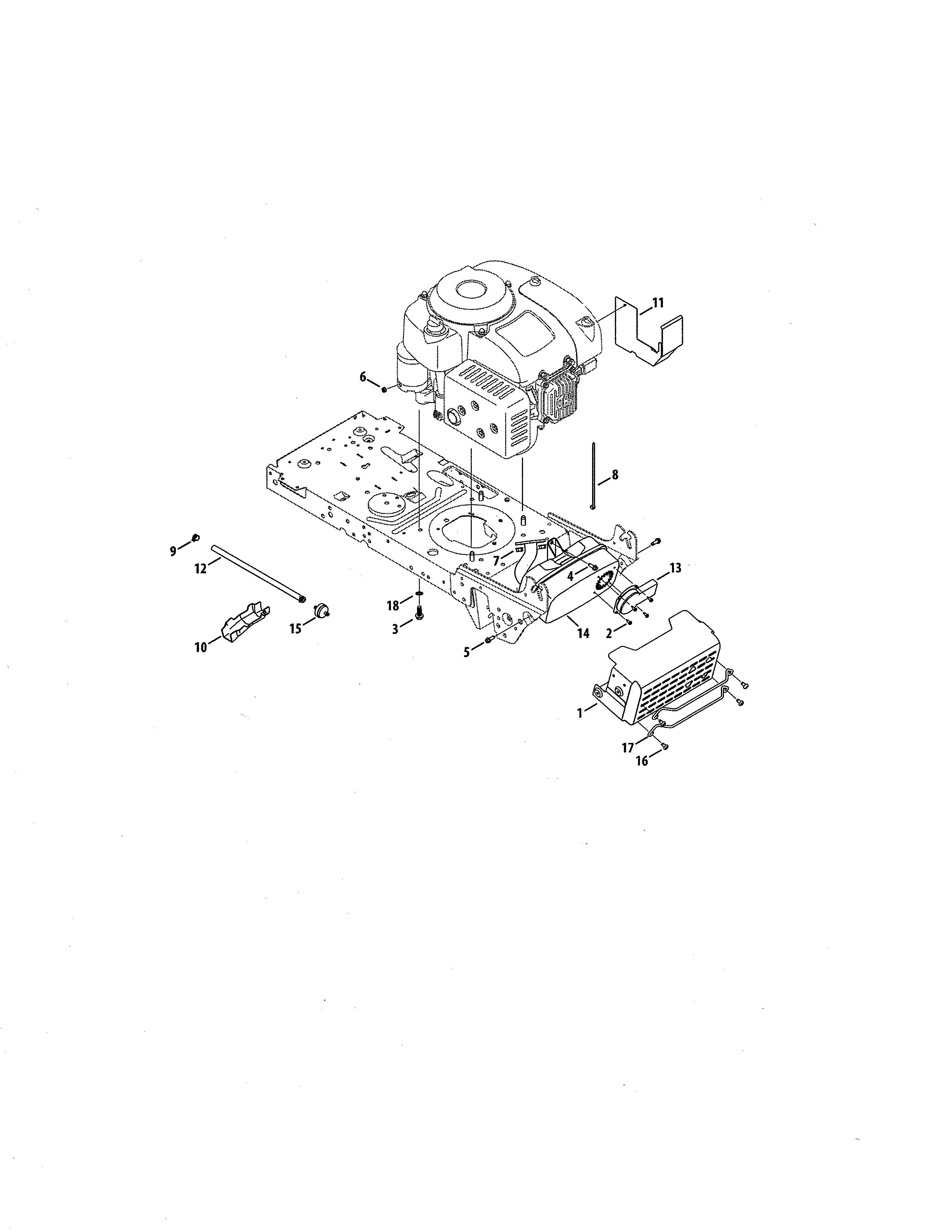 ENGINE/MUFFLER & SHIELD