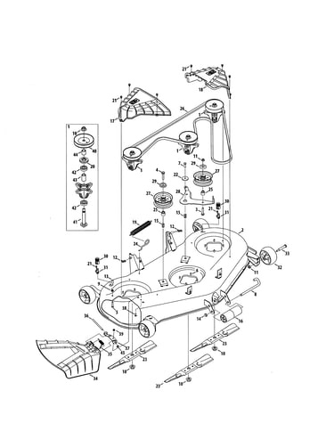 Mower deck/spindle pulley