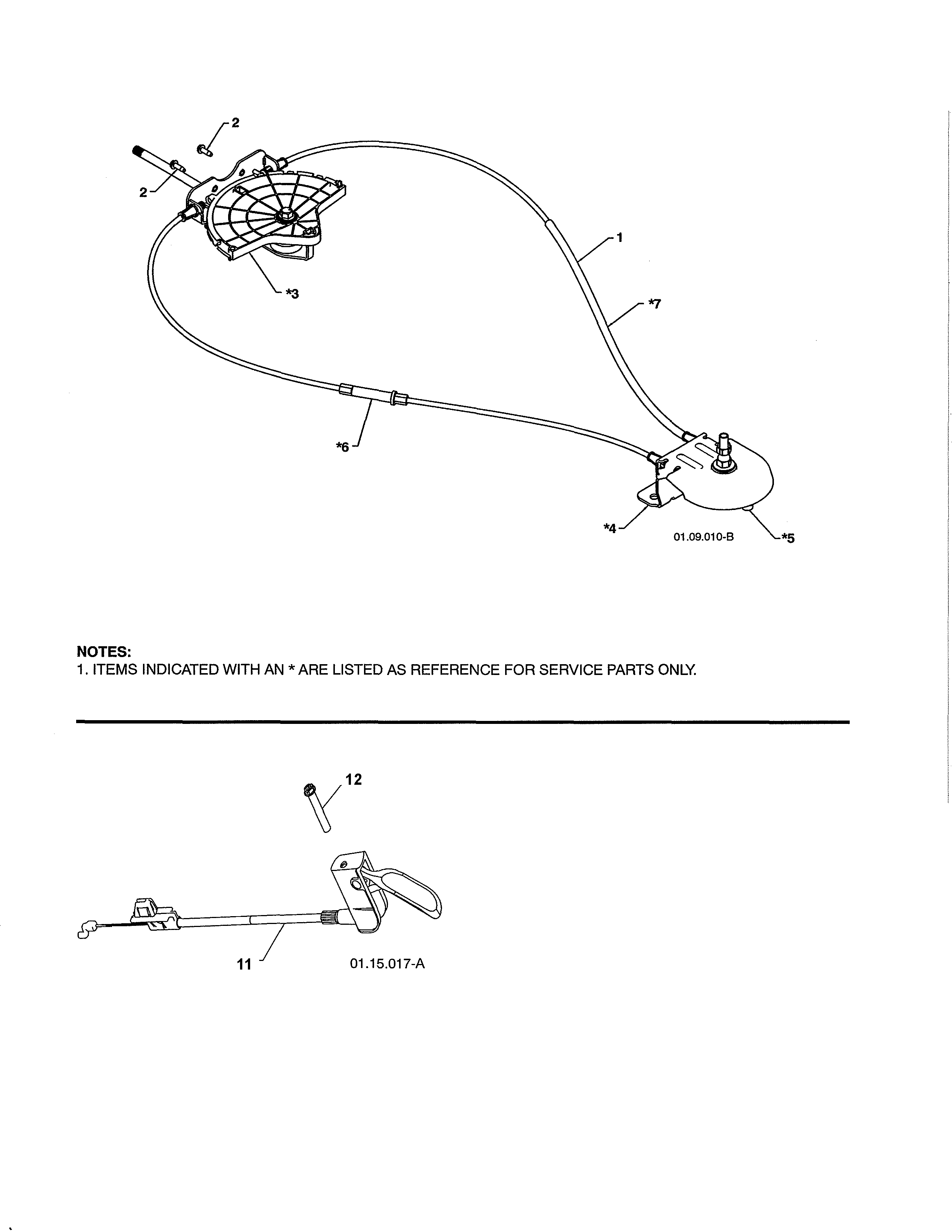 Lever/cable rotator/steer cable
