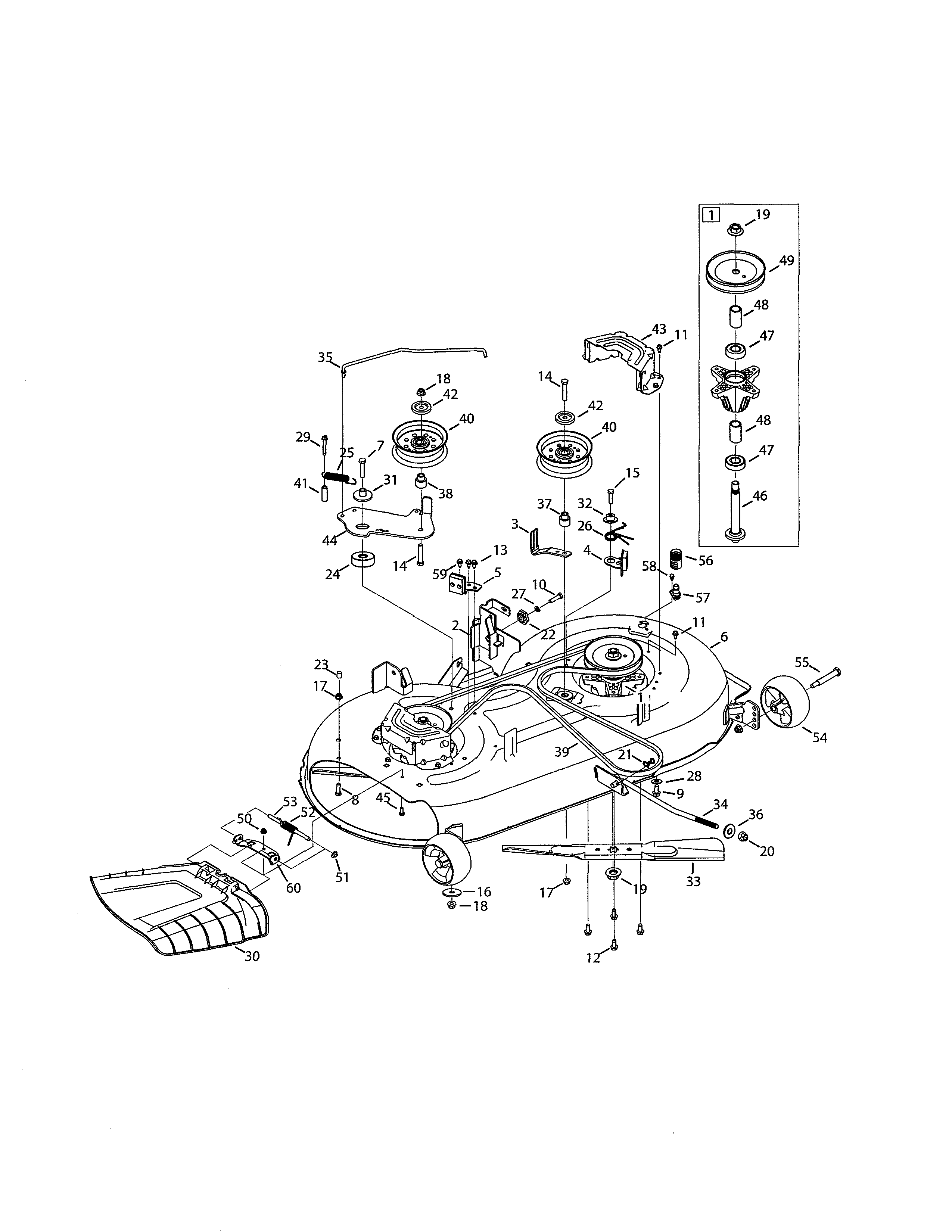 Mower deck/spindle pulley