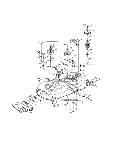 Mower deck/spindle pulley