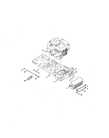 Engine/muffler/shield