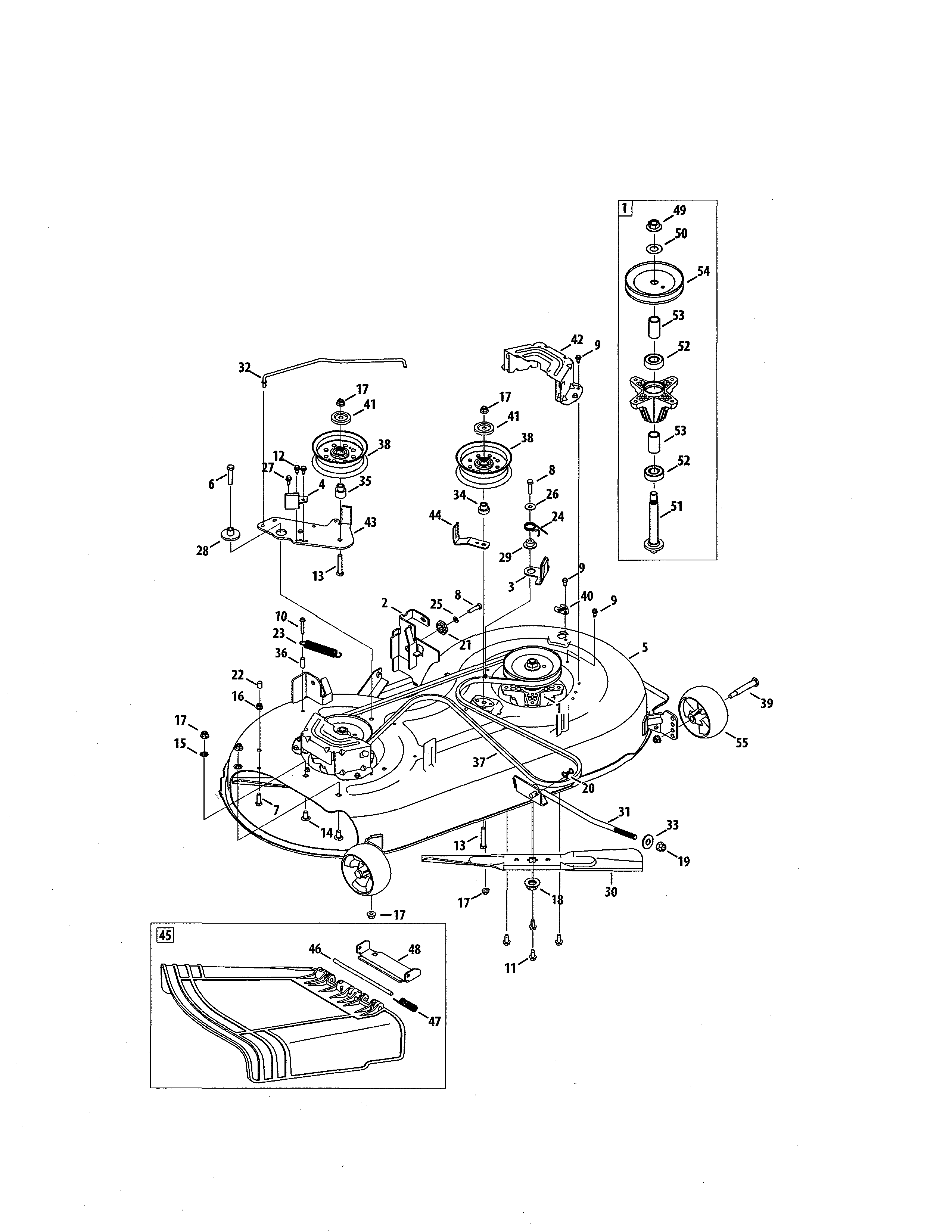 Mower deck/spindle