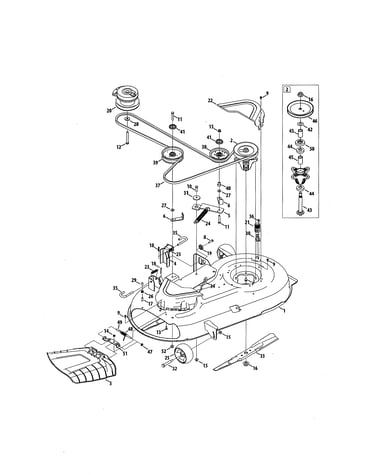 Mower deck/spindle