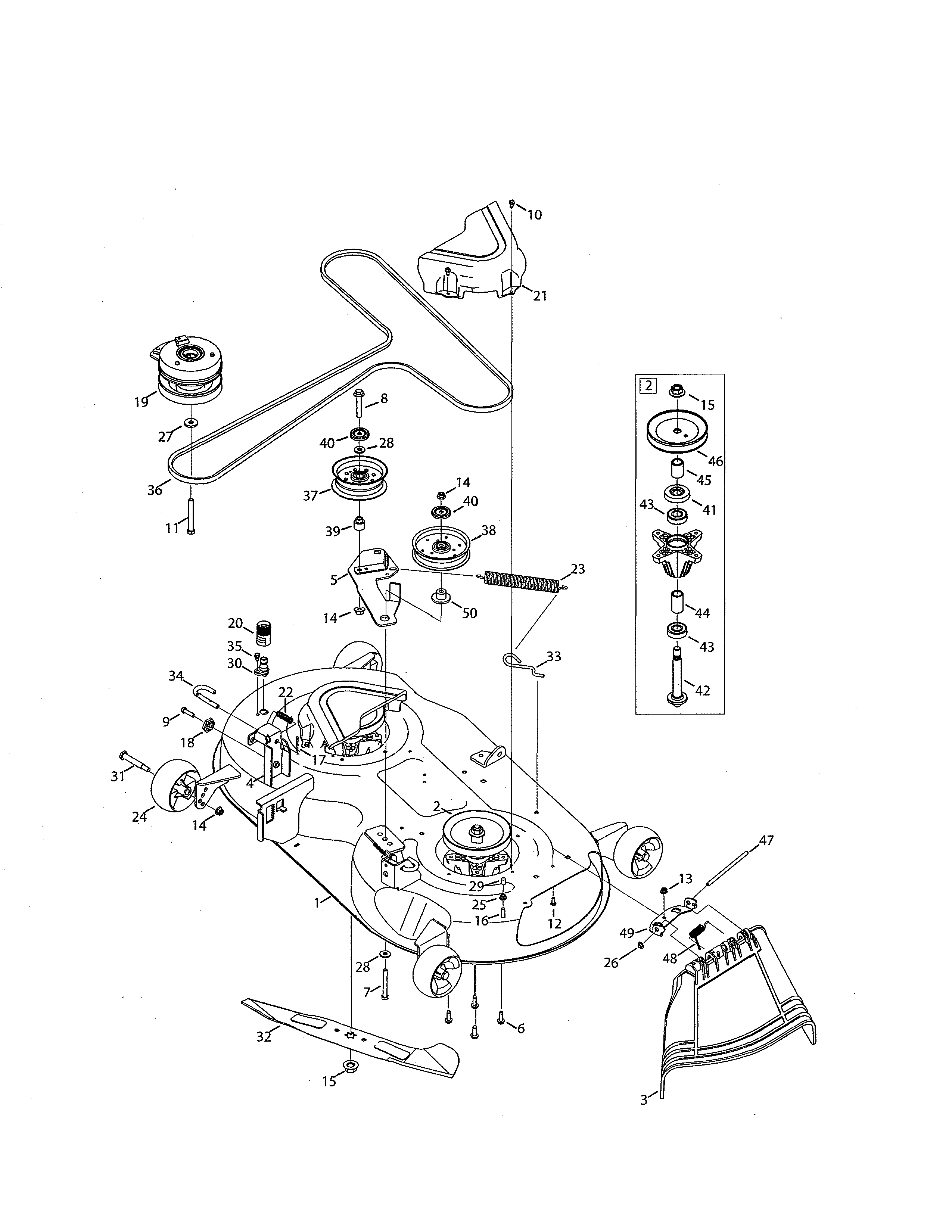 Mower deck/spindle