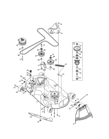 Mower deck/spindle