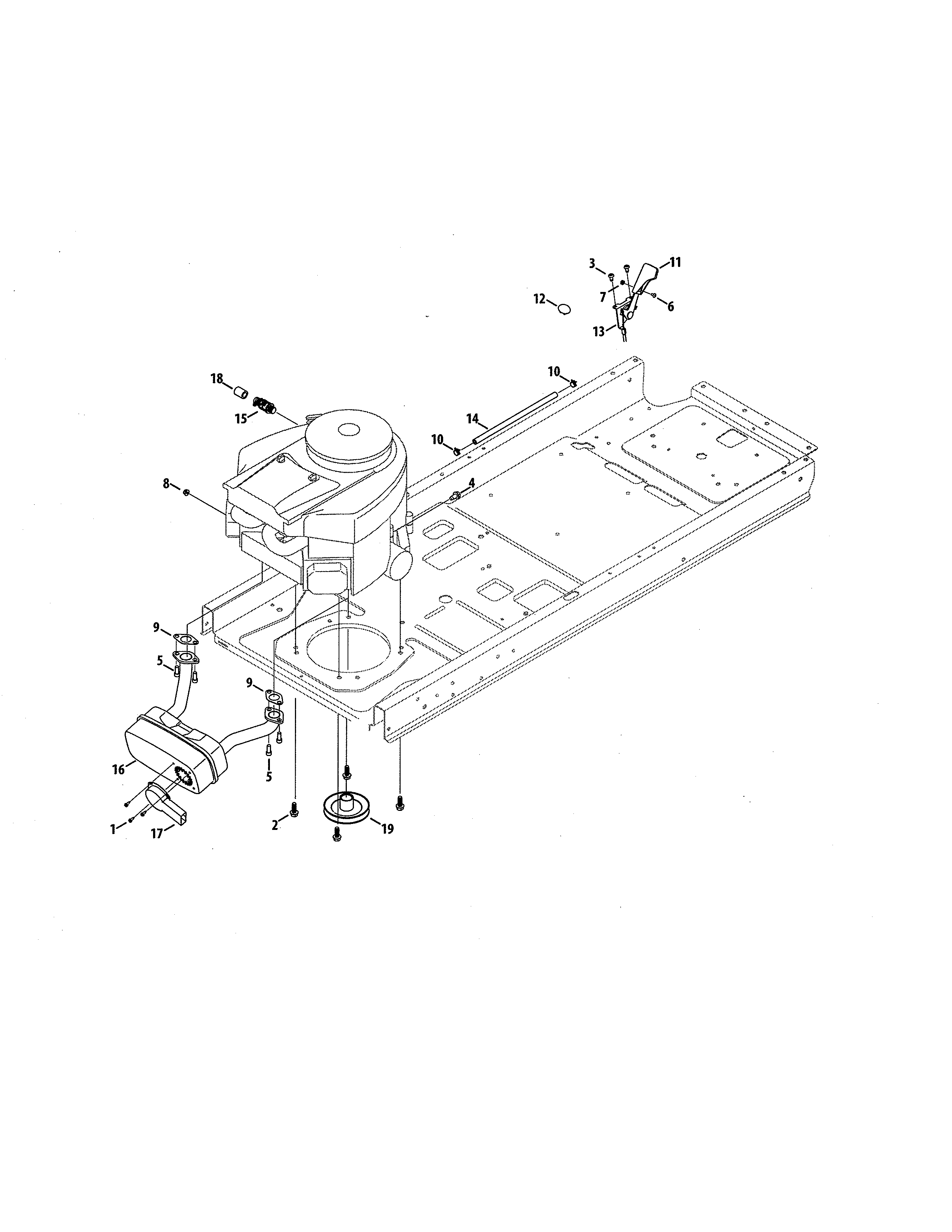Muffler/throttle cable