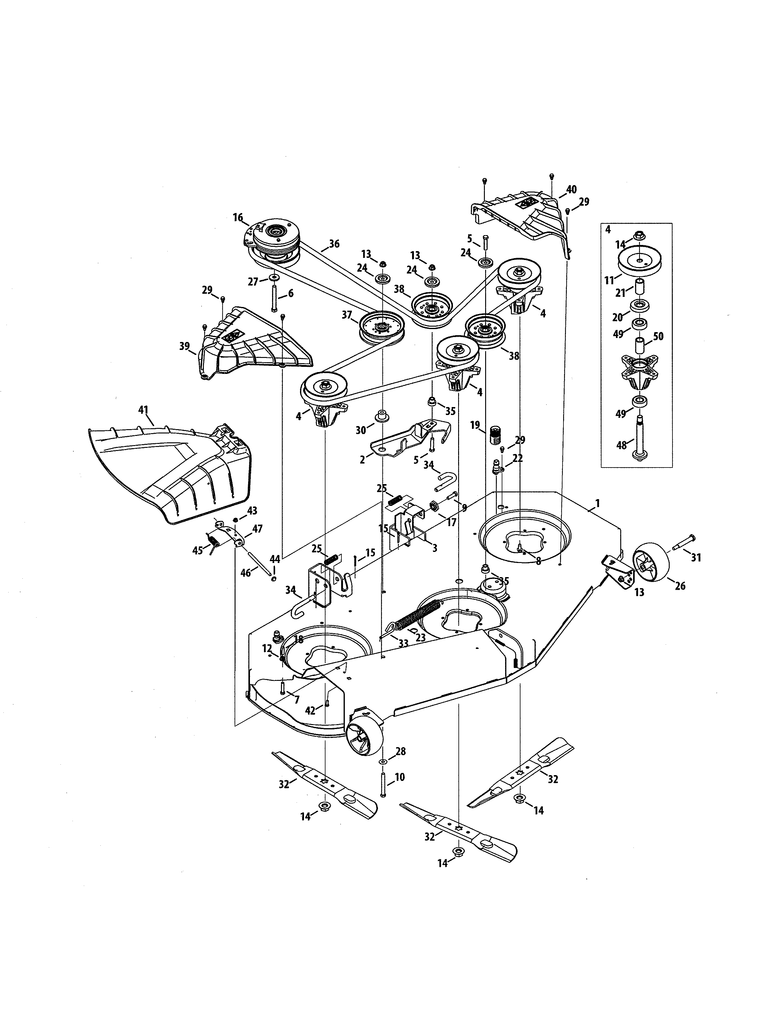 Mower deck/spindle