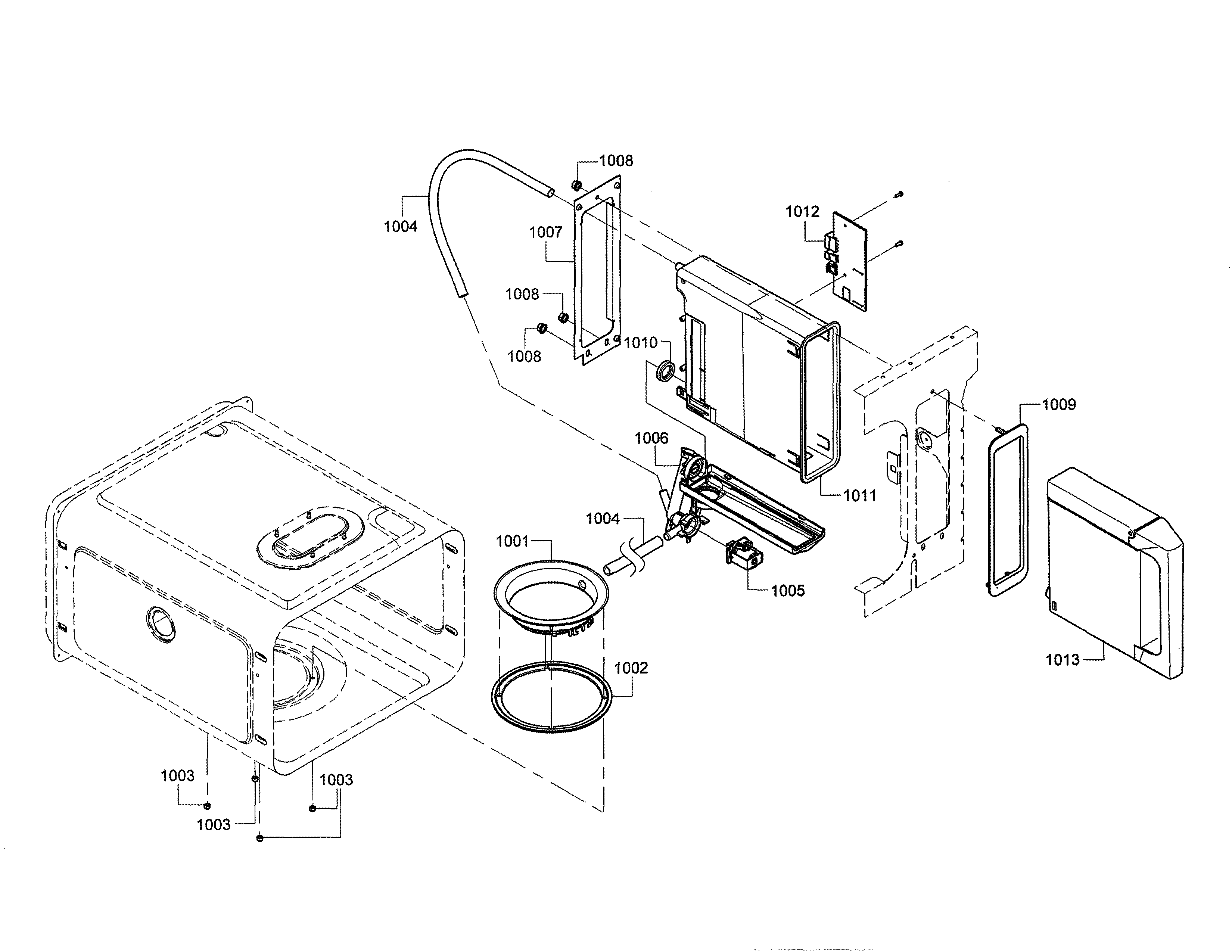 Water tank/hose/pc board