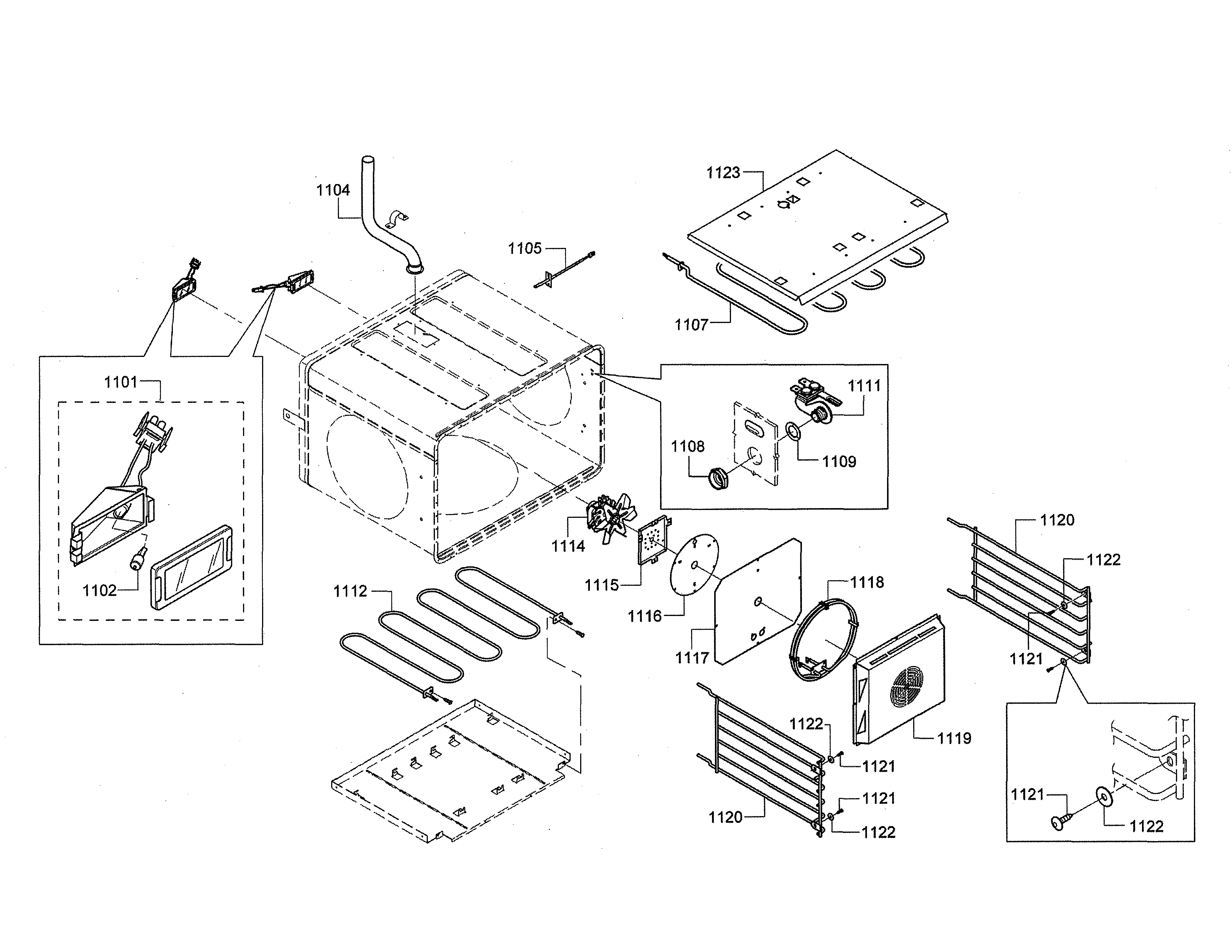 Broil/rack guide/heat element