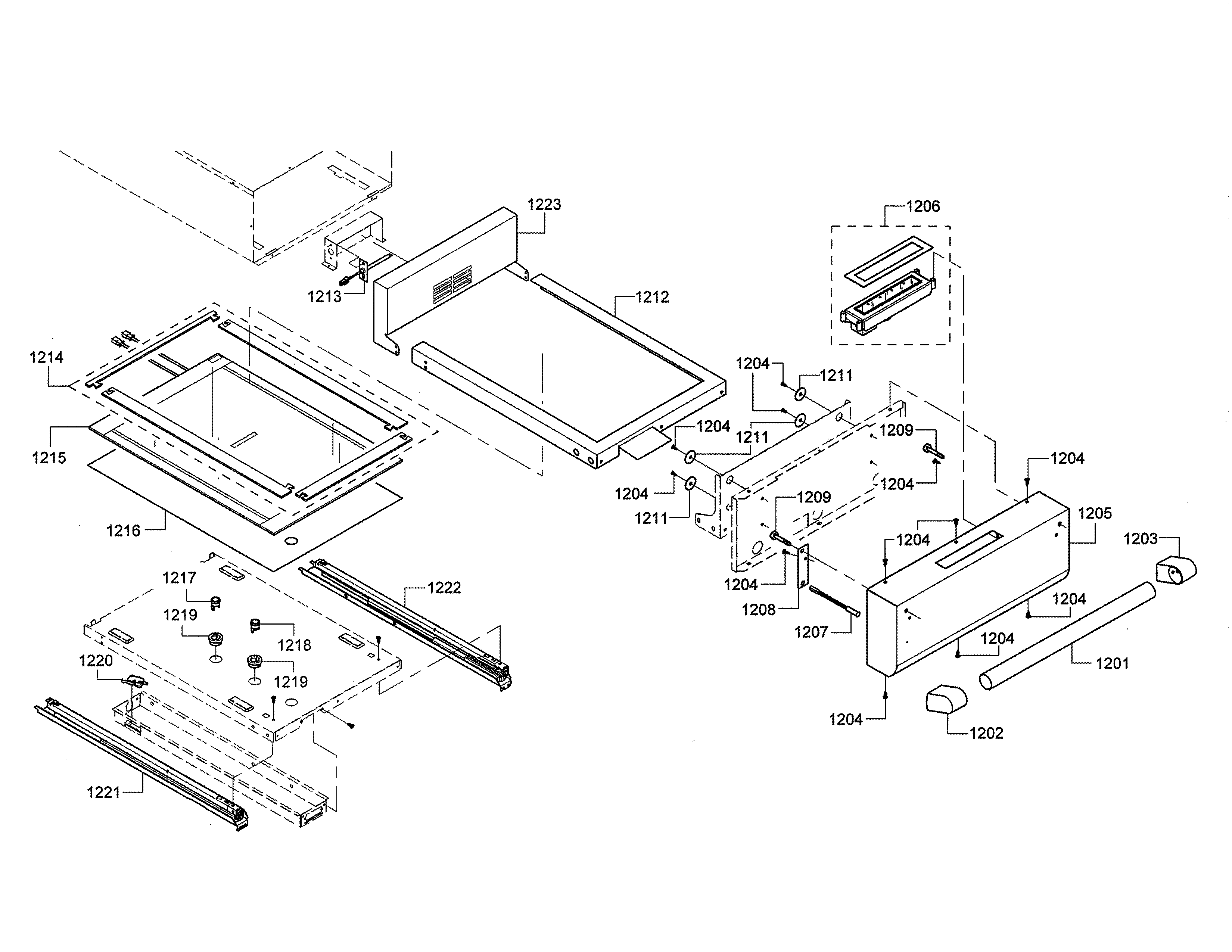 Frame/warming drawer