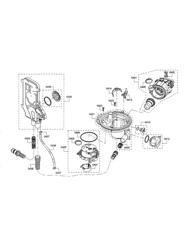 Sump/water inlet/heat pump