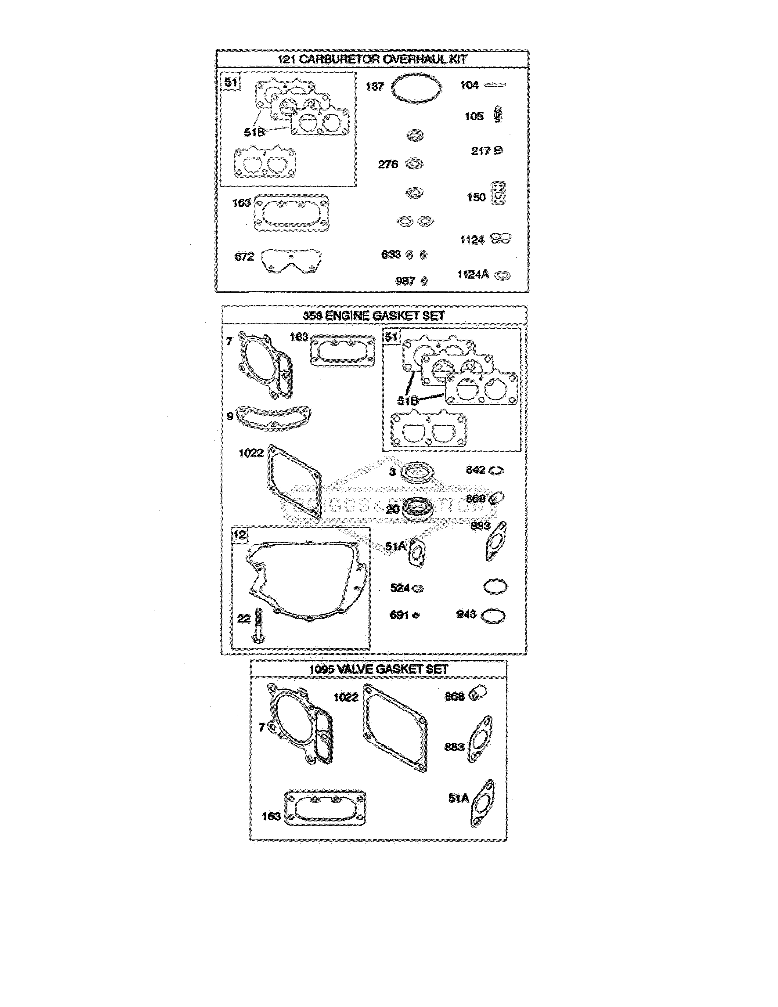 Engine/valve gasket set