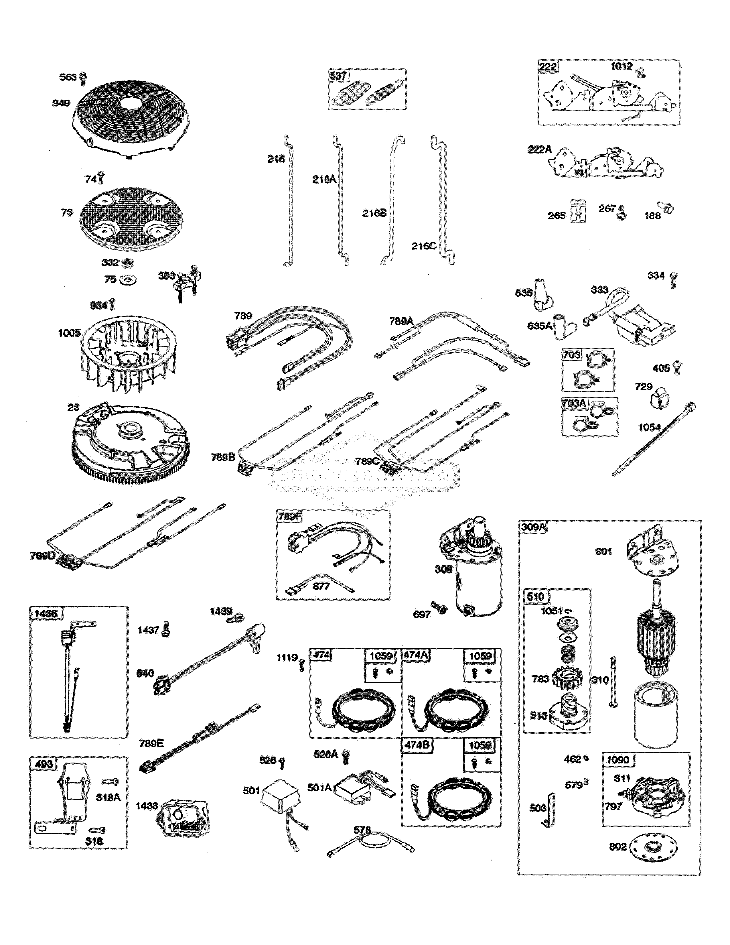 Flywheel/controls/alternator