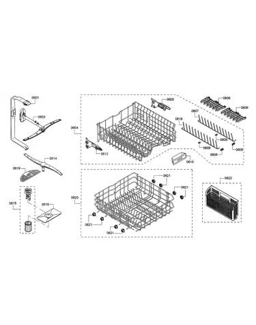 Spray arm/rack
