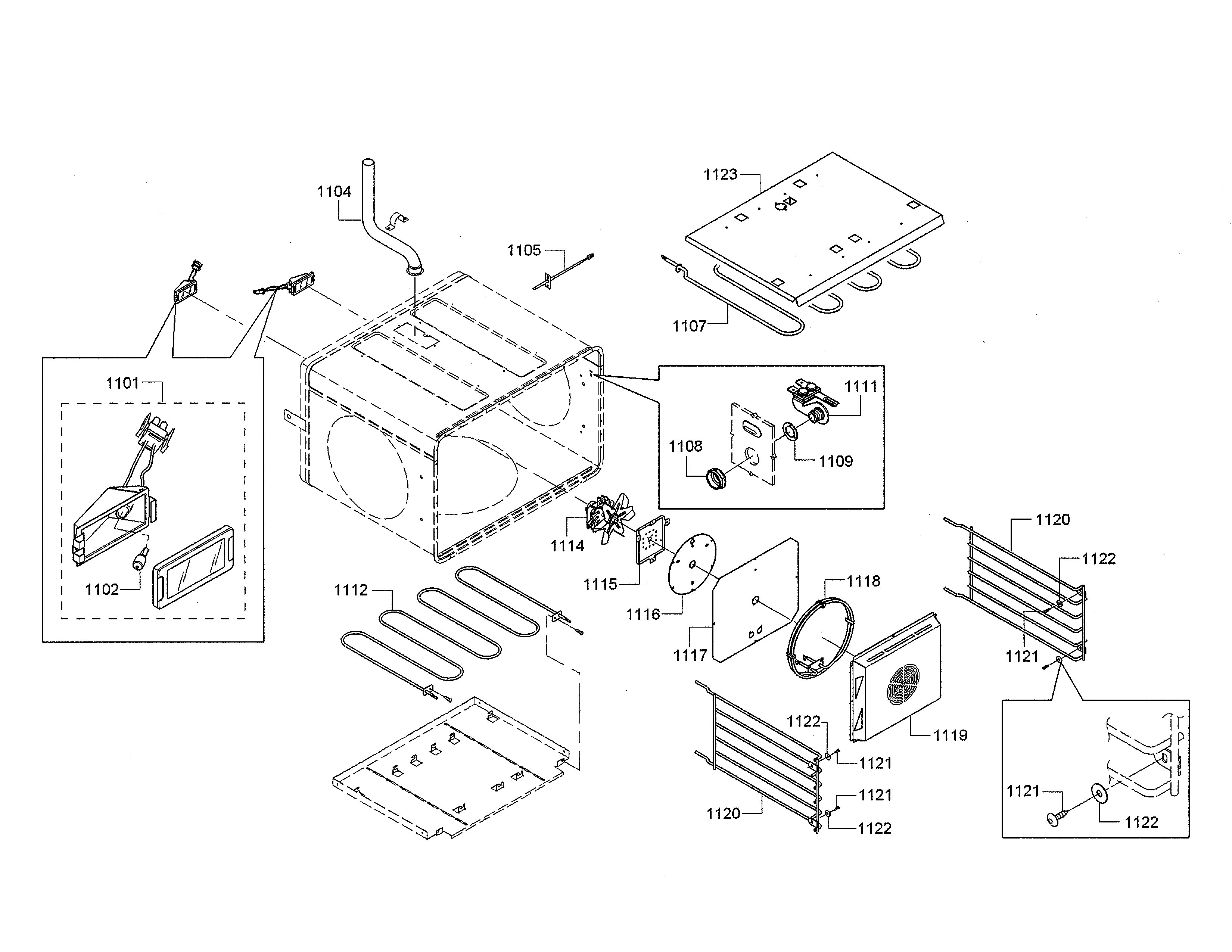 Bake element/motor/lamp