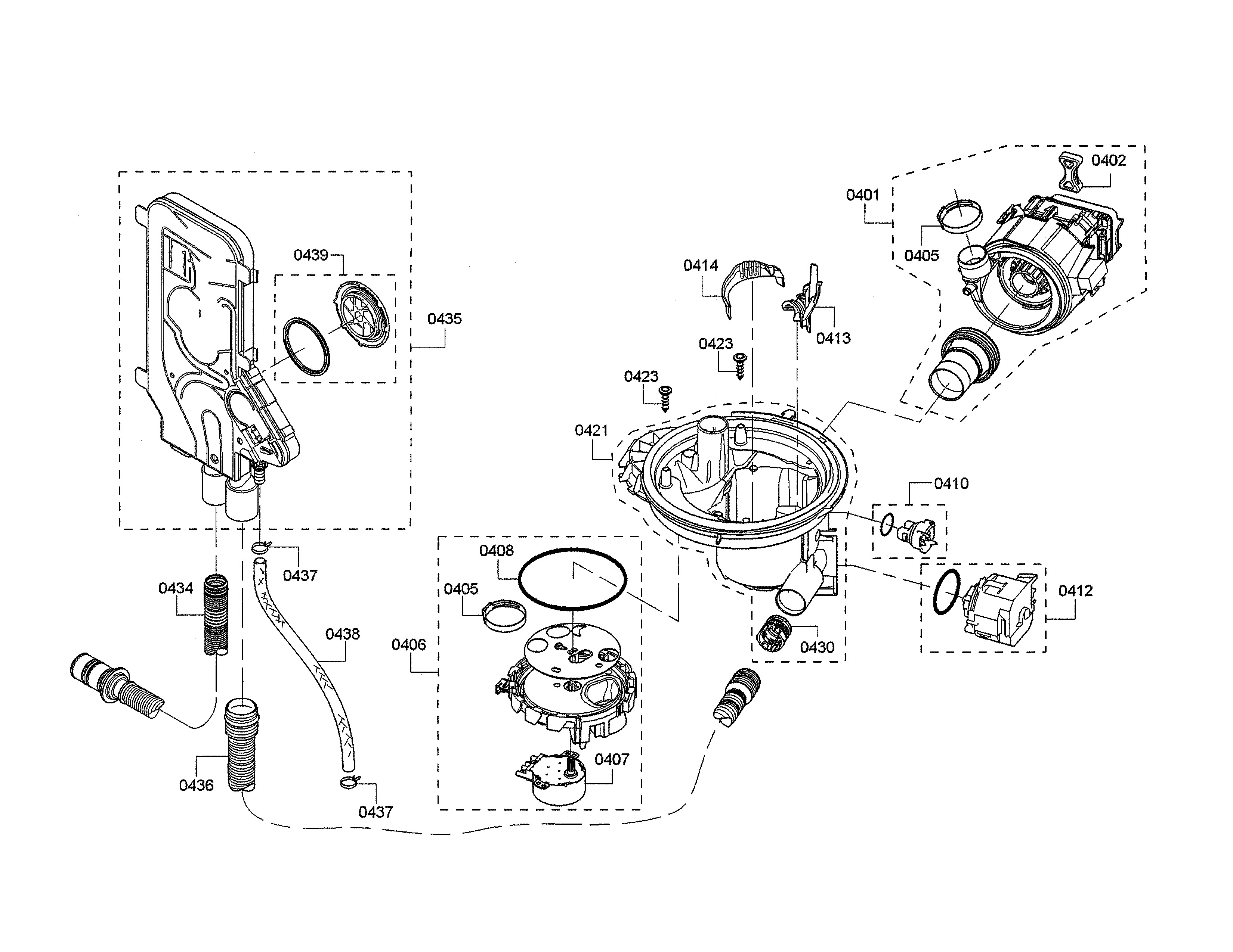 WATER INLET/SUMP/HEAT PUMP