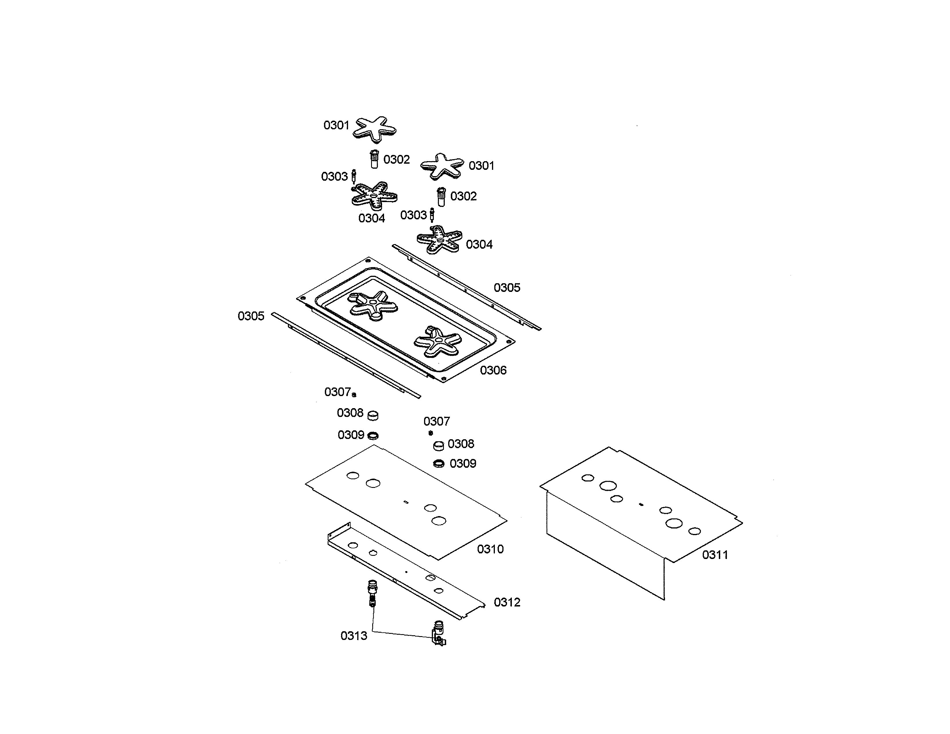 BURNER CAPS/SPILL TRAY