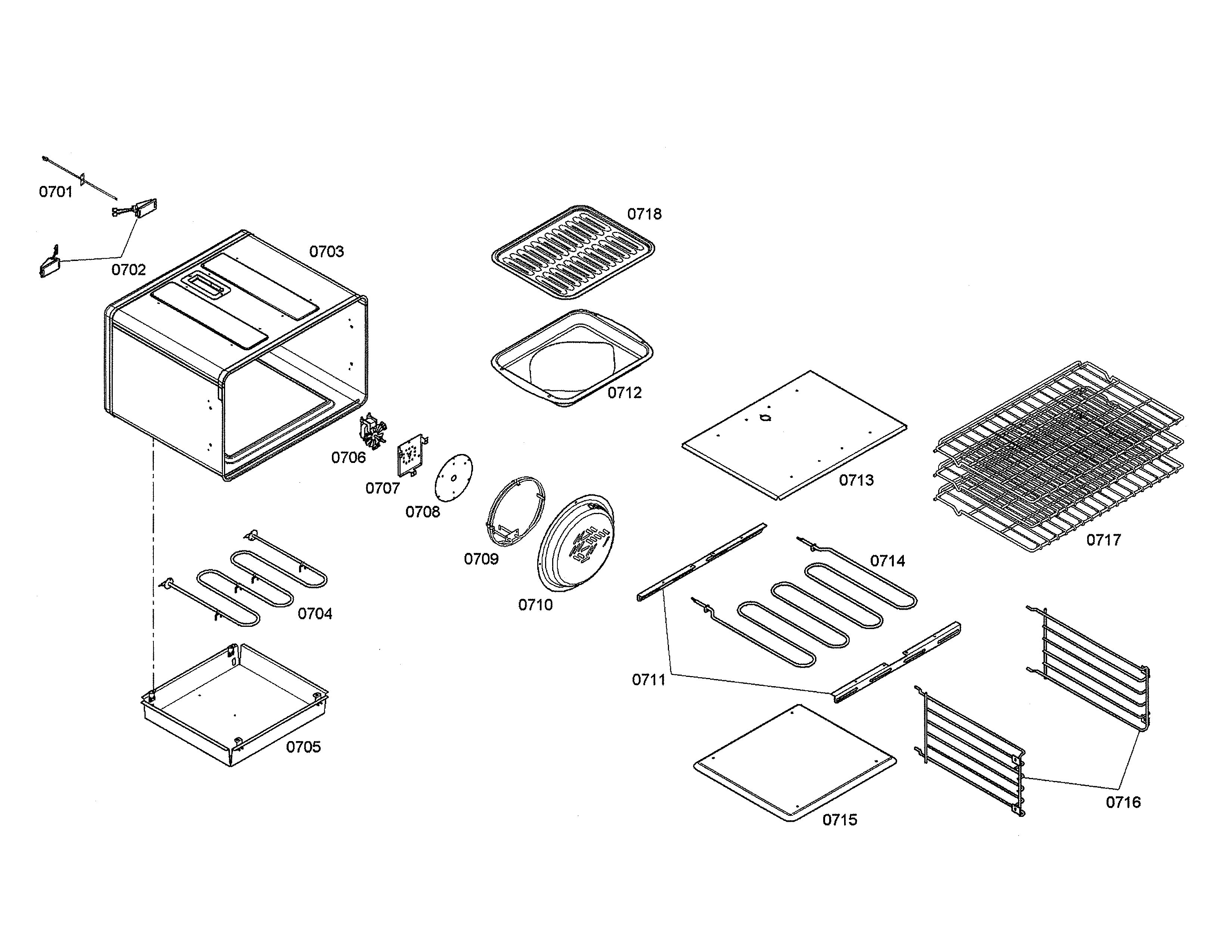 RACKS/ELEMENTS/BURNER BOX