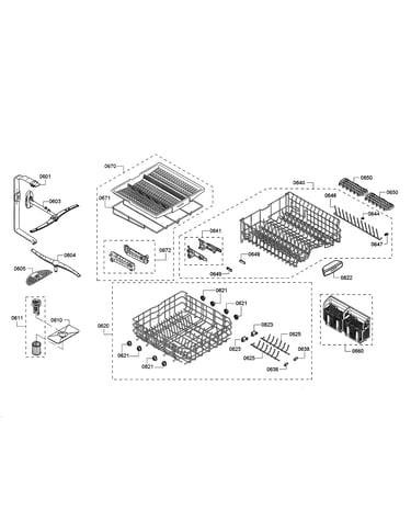 Spray arm/racks