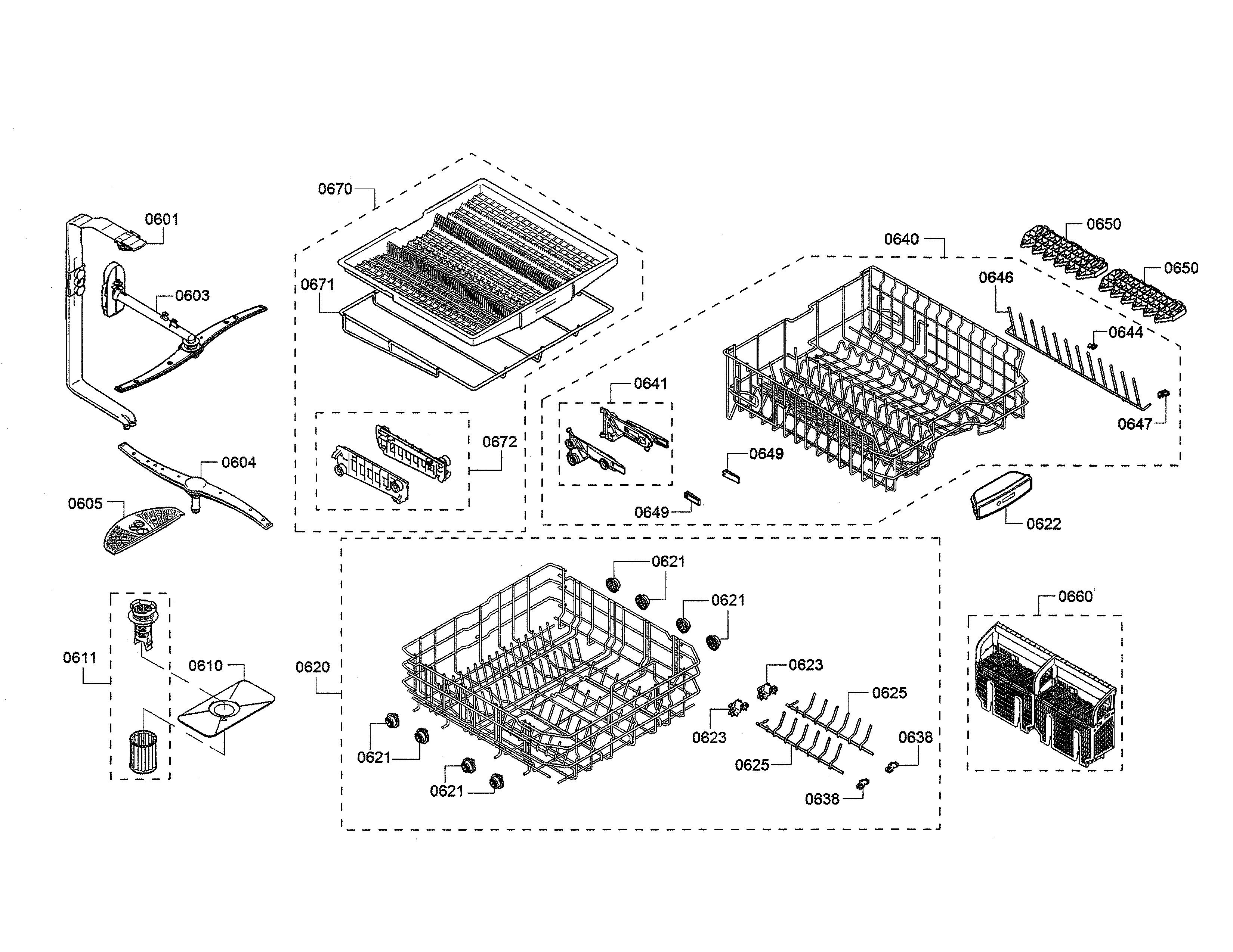 Spray arm/dishracks