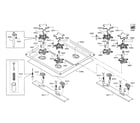 Thermador PRD48JDSGU/10 heat shield/burner cap diagram