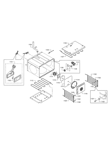 Lamp/bake element/rack support