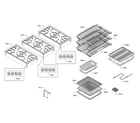 Thermador PRD48JDSGU/10 grate/rack diagram