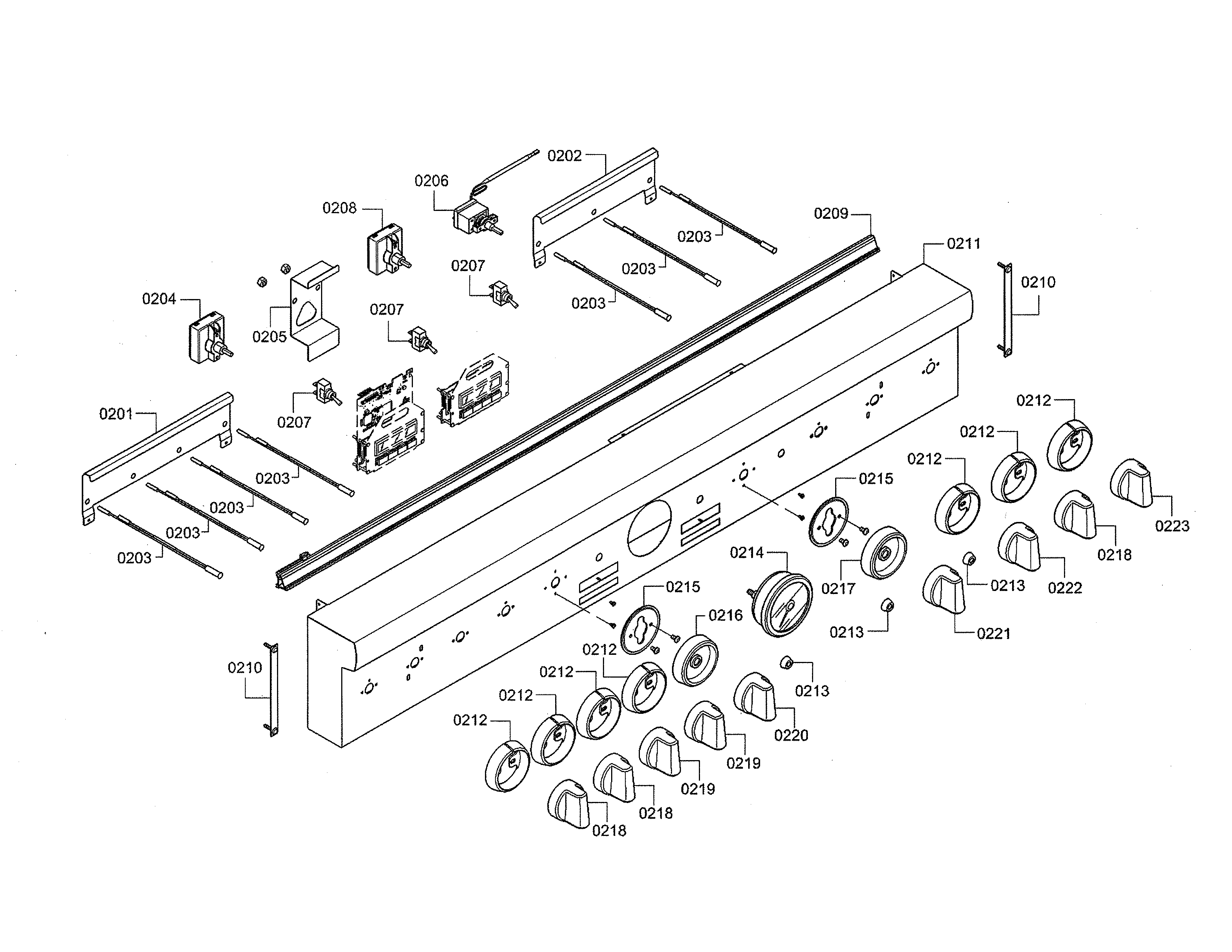 Facia panel/knobs