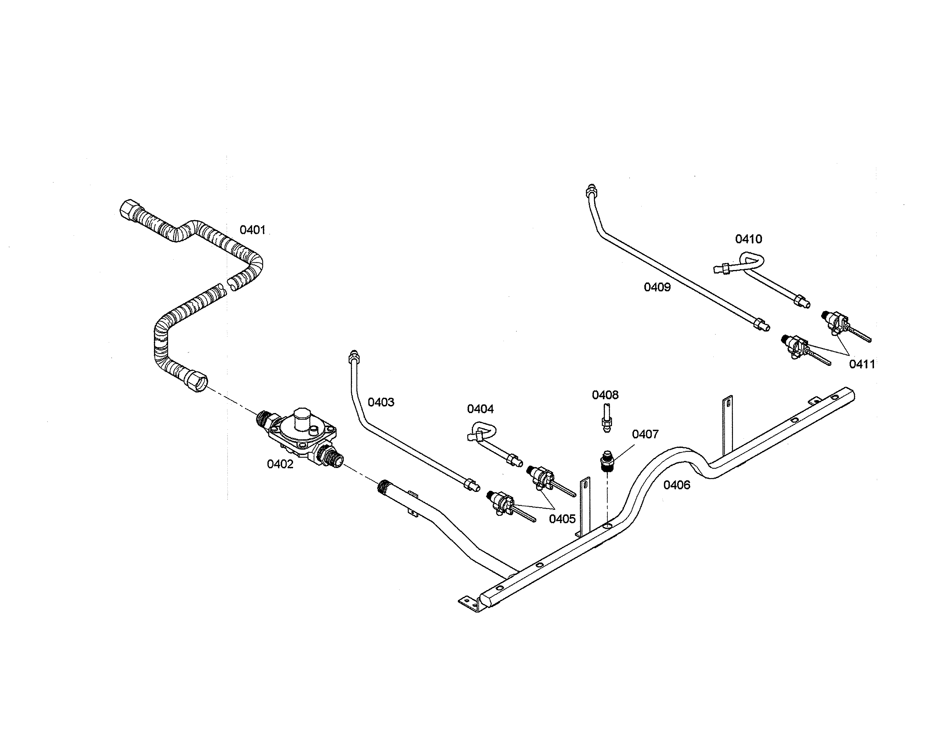 Regulator/valves/gas lines