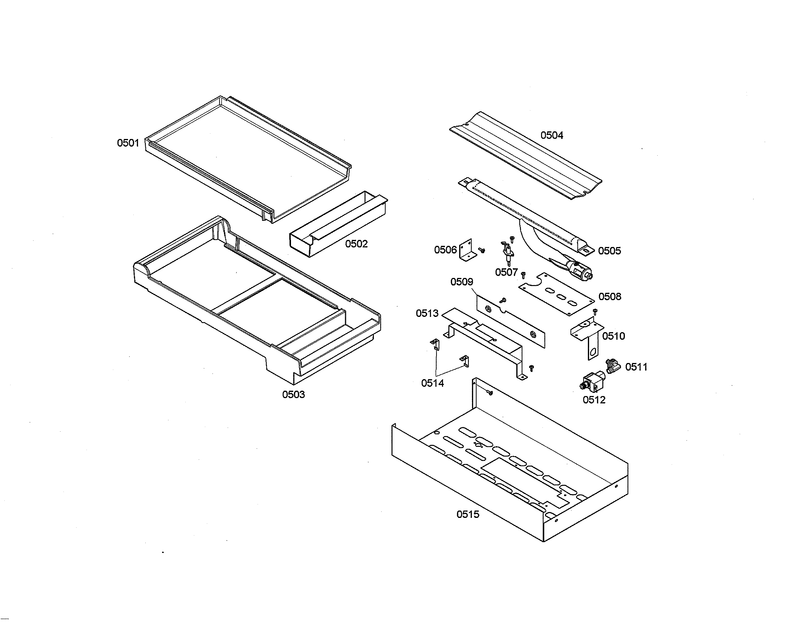 Griddle frame/solenoid