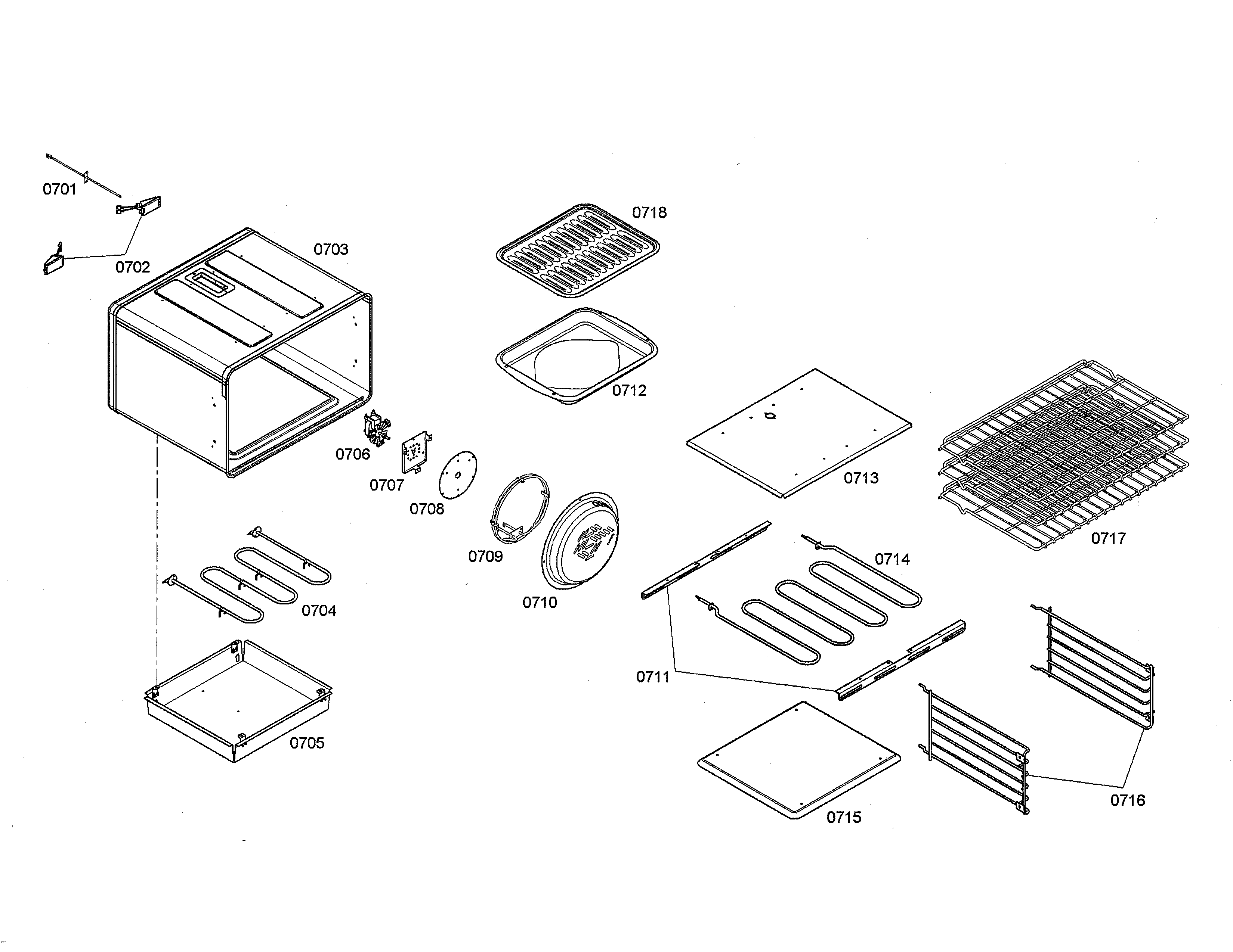 Heat element/racks