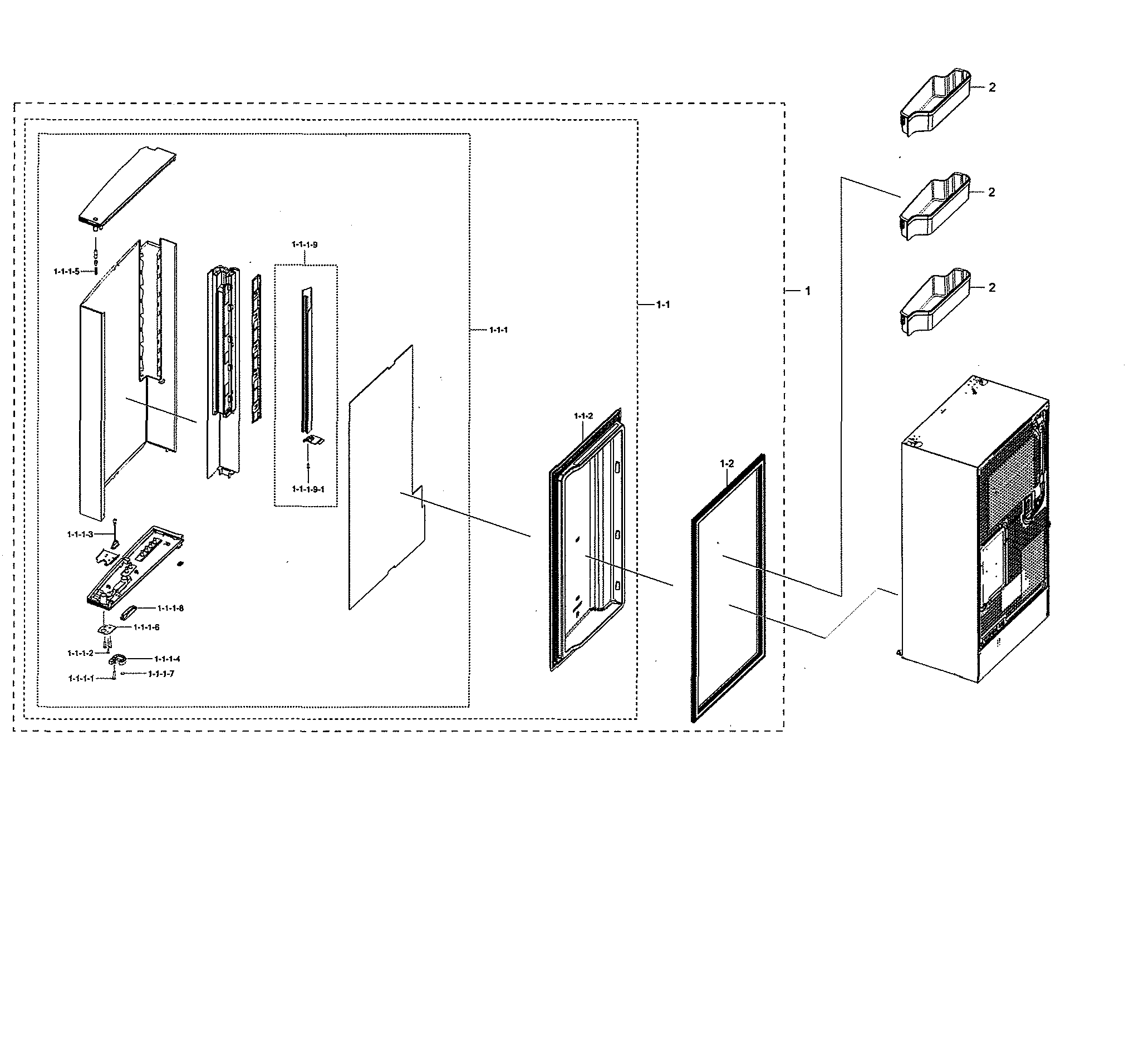 Right freezer door