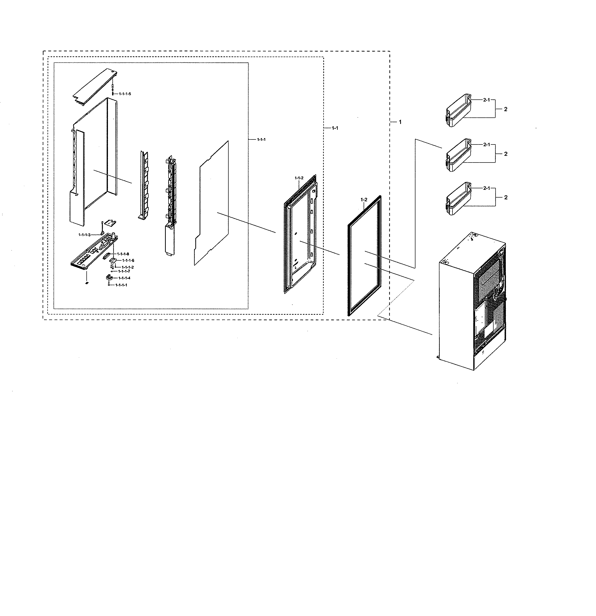 Left freezer door
