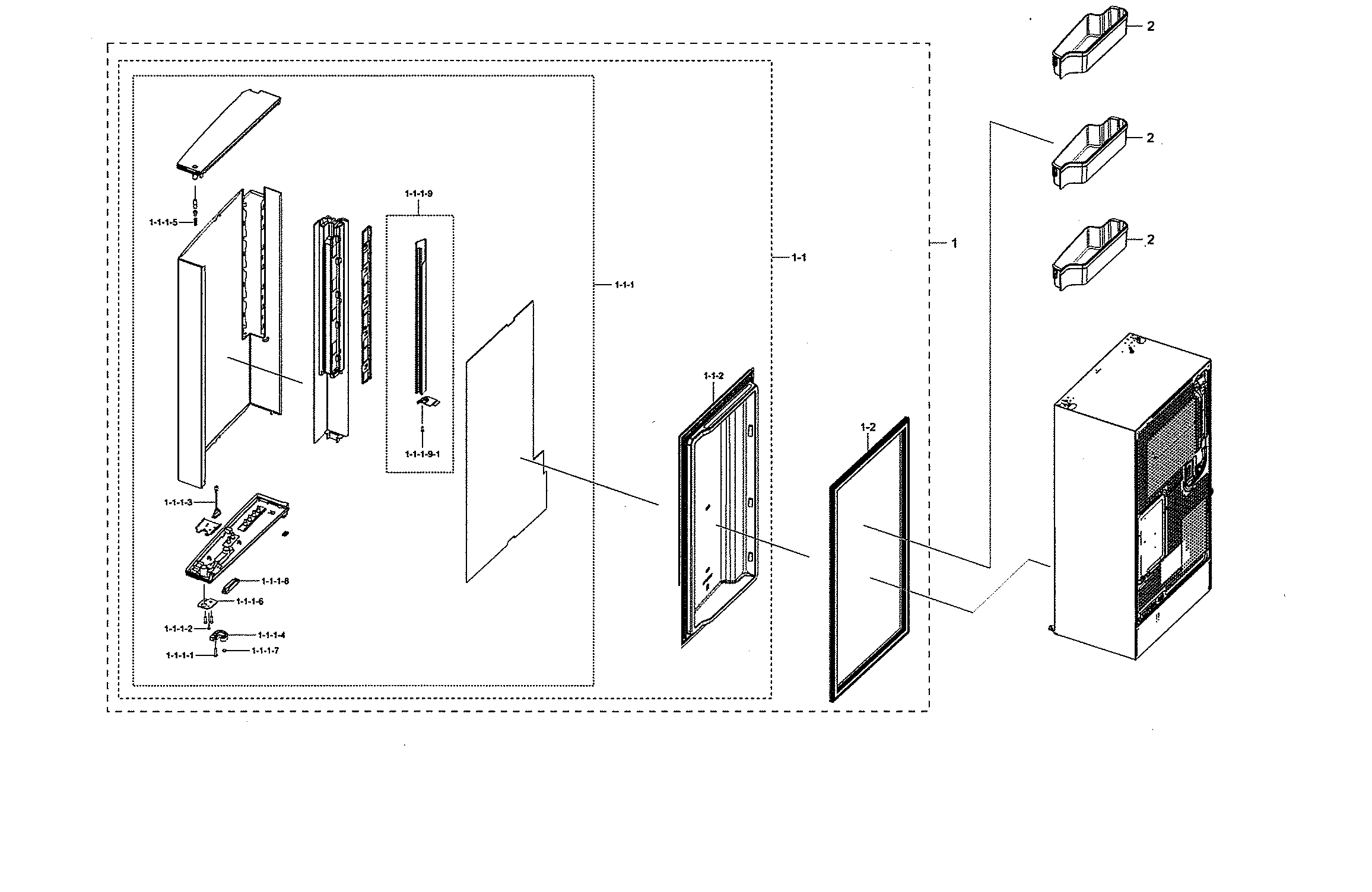 Right freezer door