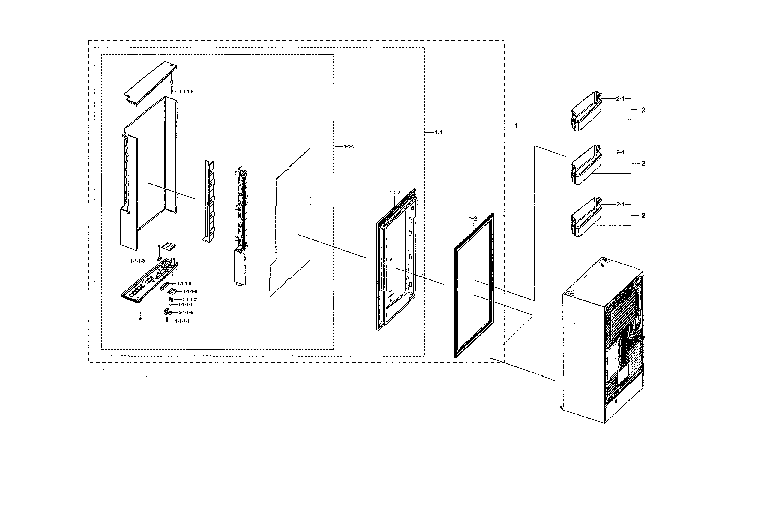 Left freezer door