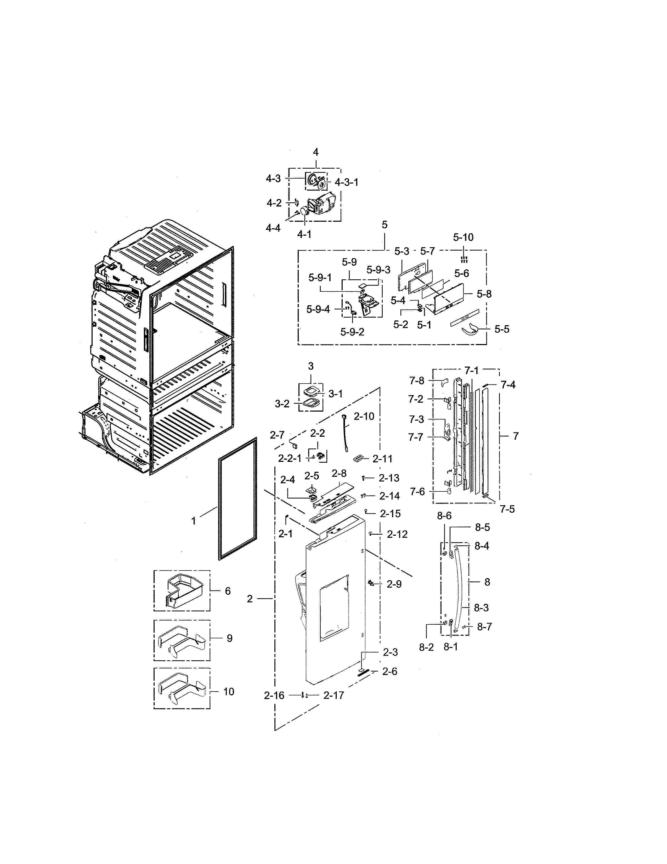 Left refrigerator door