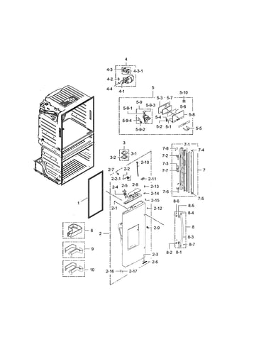 Left refrigerator door