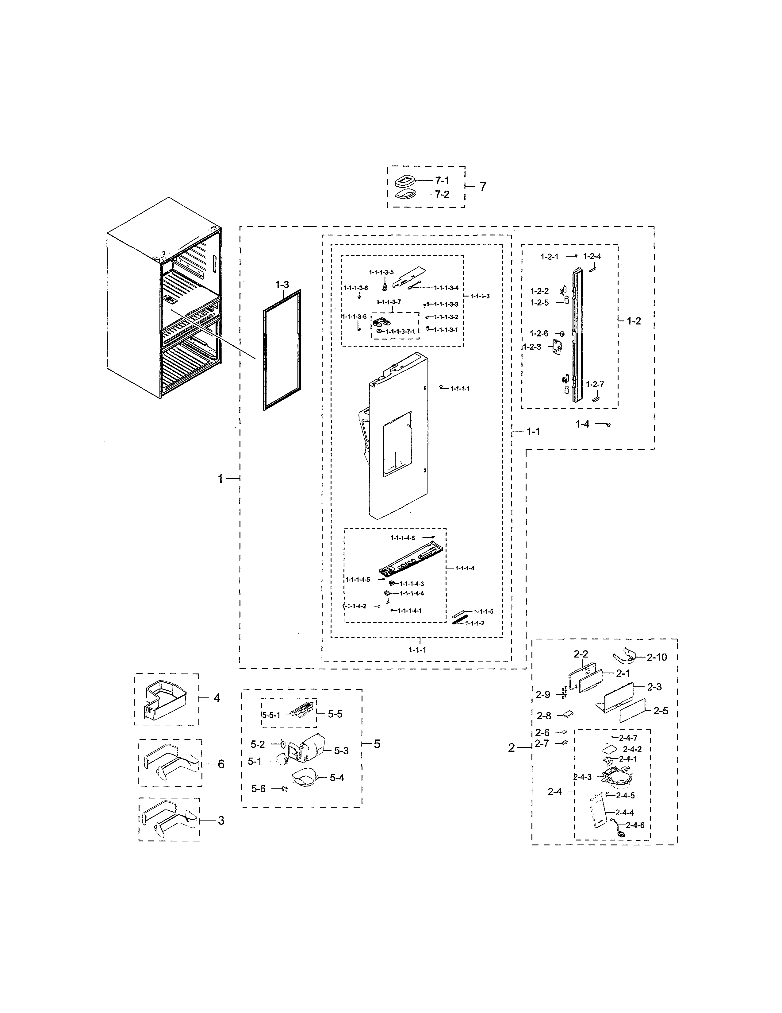 Left refrigerator door