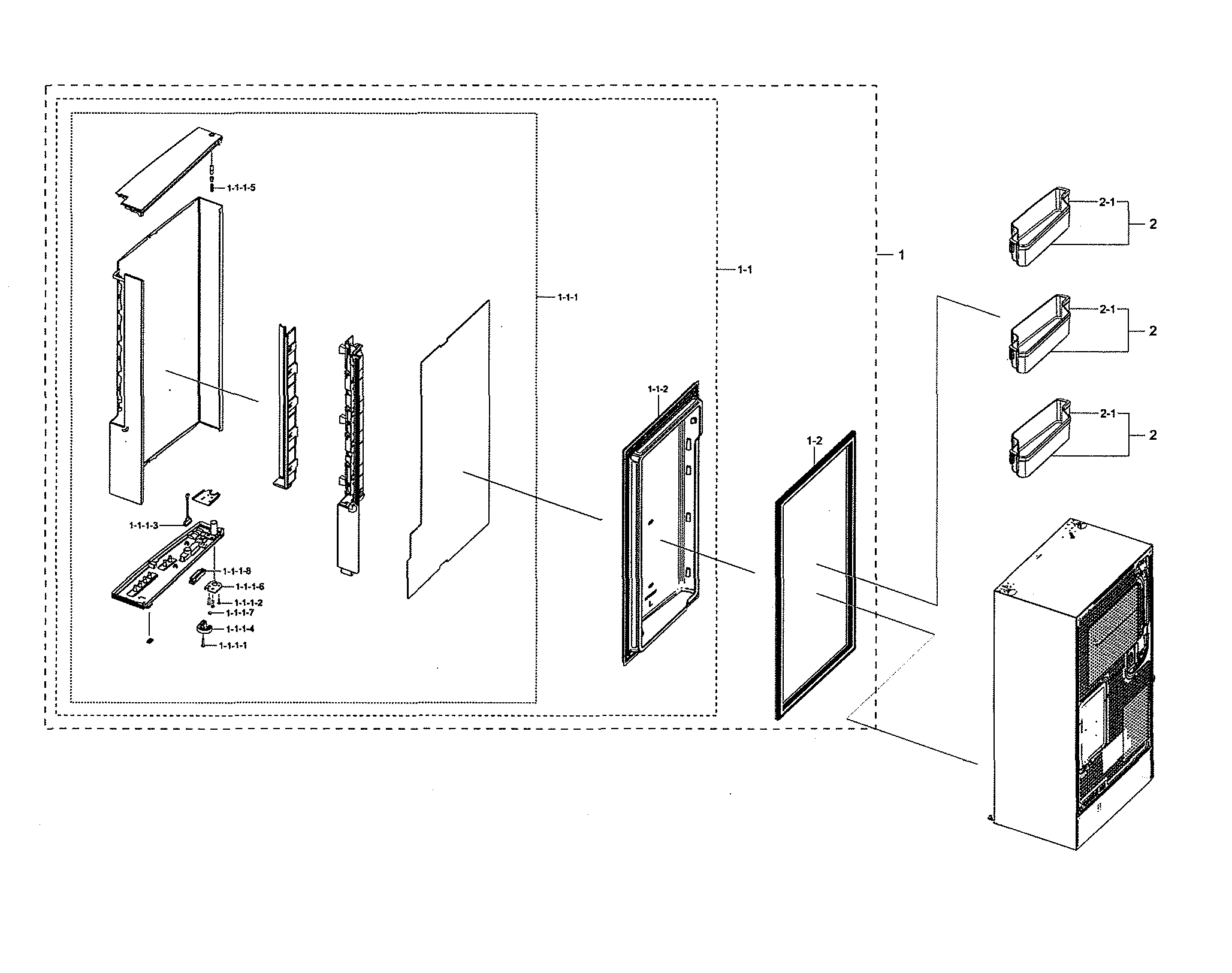 Left freezer door