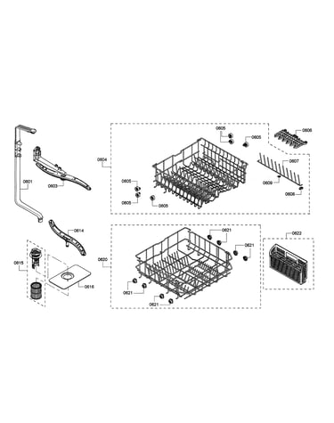 Spray arm/racks