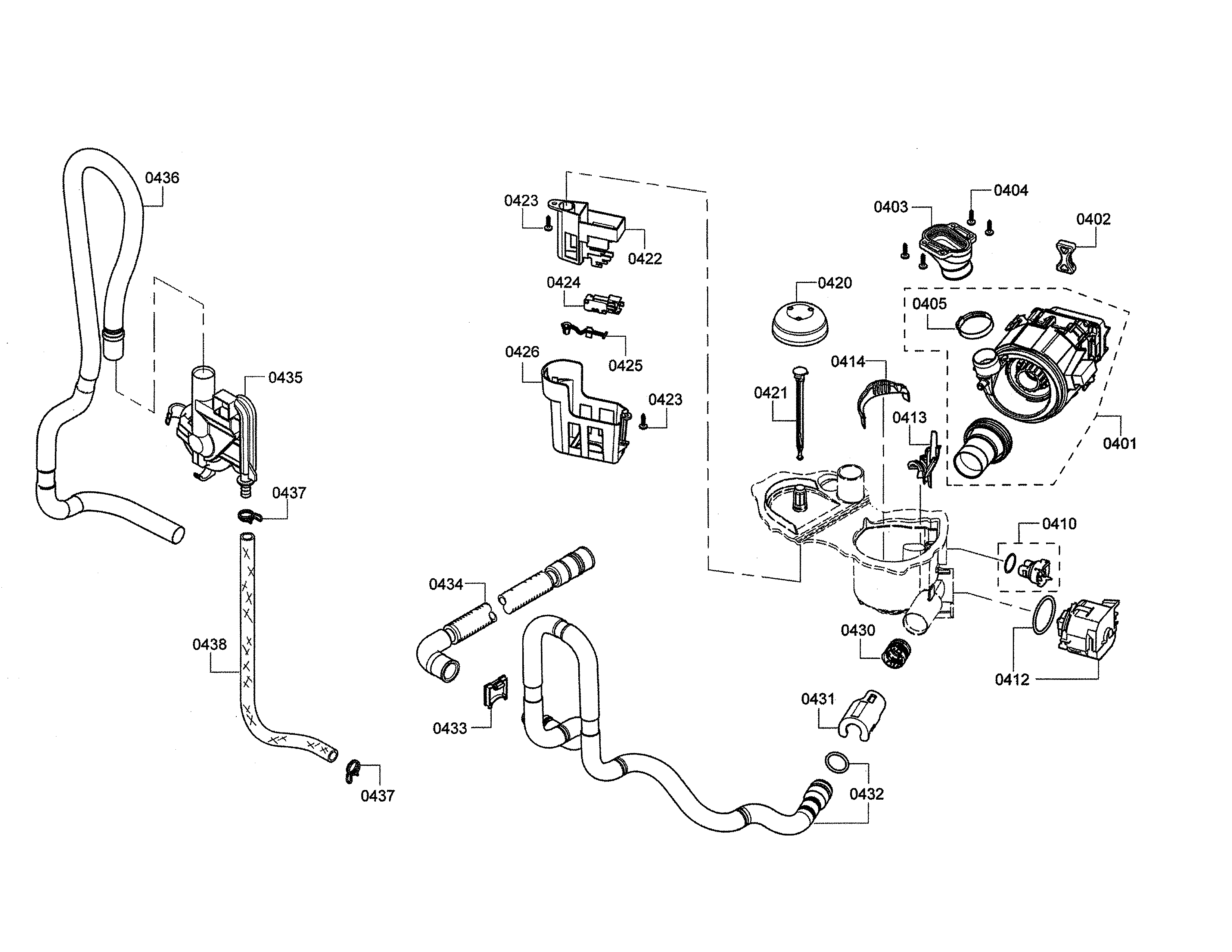 Heat & drain pumps/water inlet