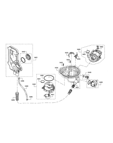 Water inlet/heat pump/sump