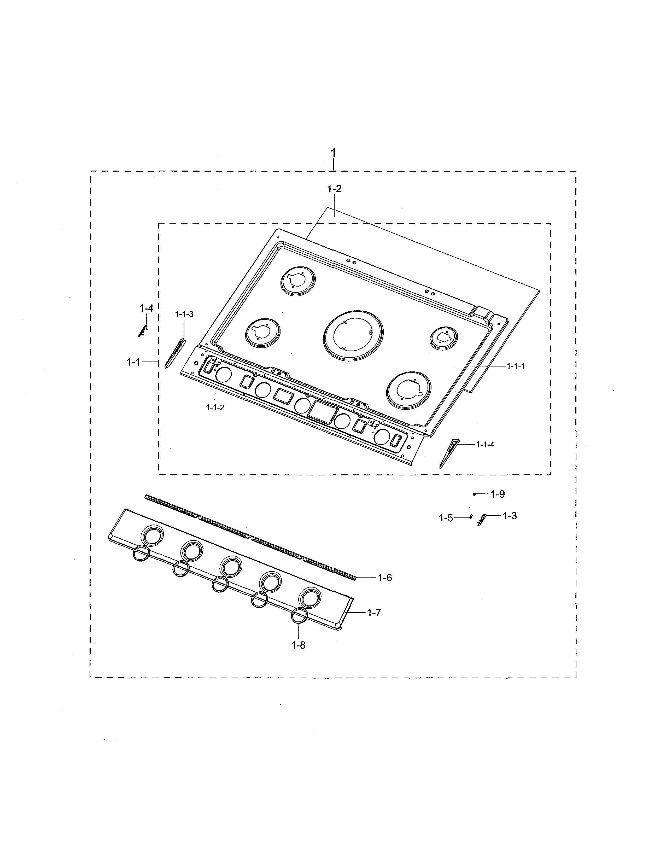 Cooktop frame